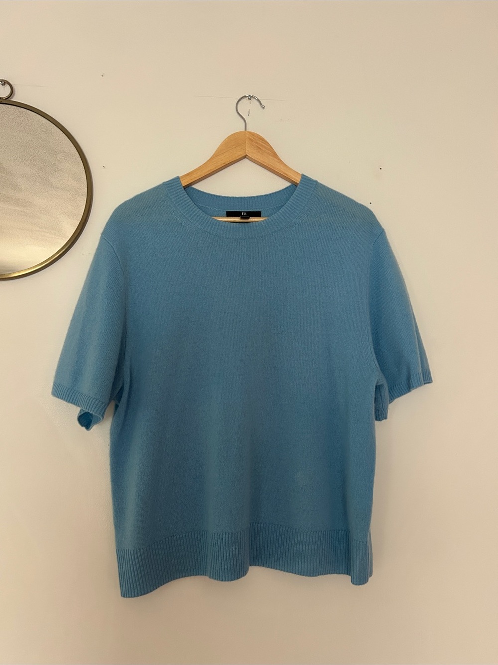 Banana Republic Sky Blue Cashmere Short Sleeve Sweater